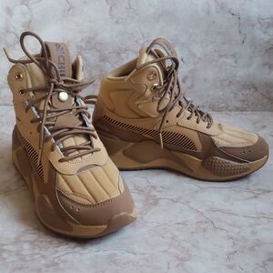 Puma RS-X  High-Top Sneakers in Tan and  Brown Youth Size 5.5